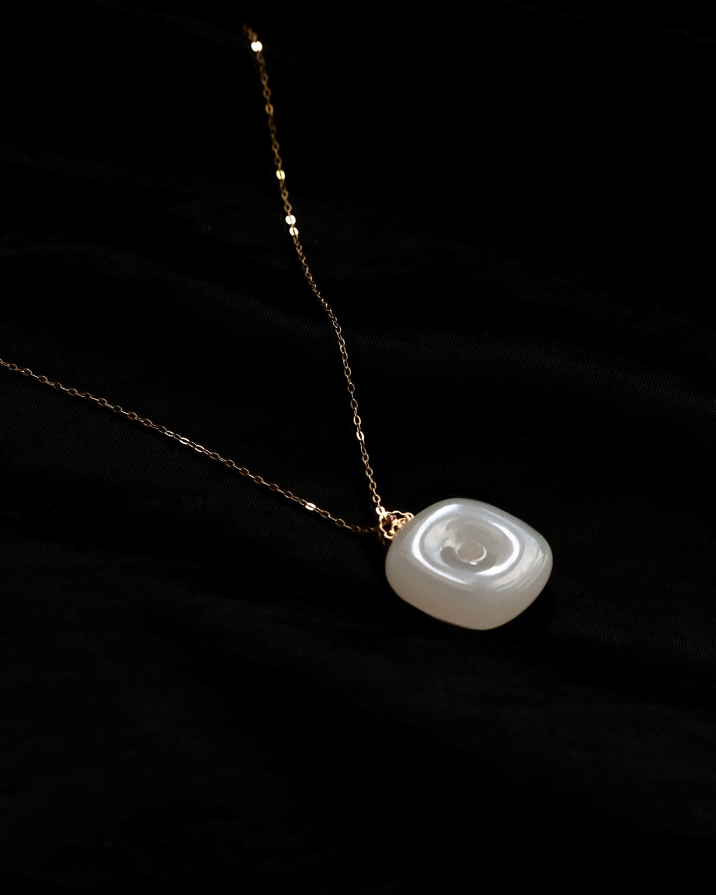 Gentle Square – Hetian White Jade Pendant