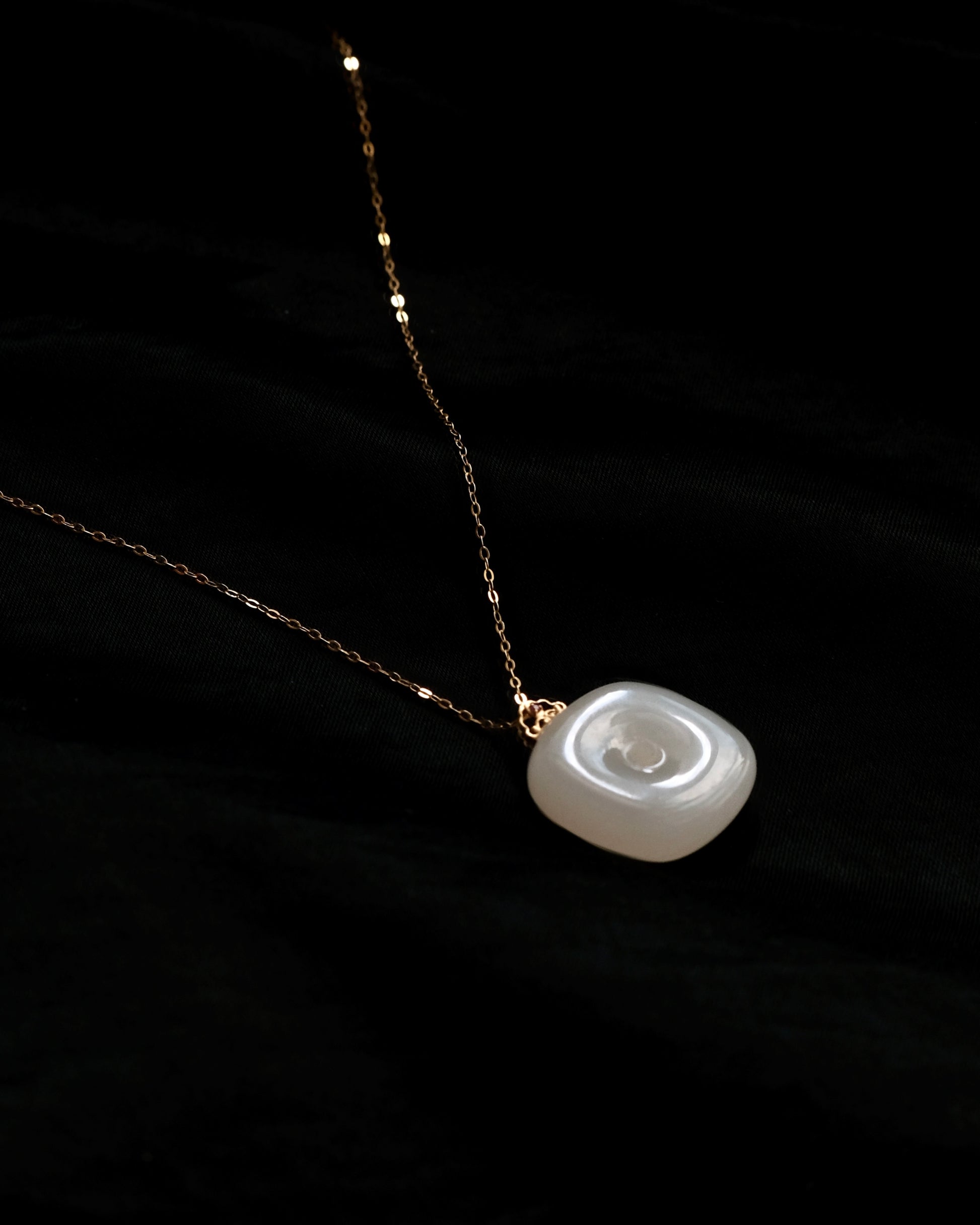 Gentle Square – Hetian White Jade Pendant