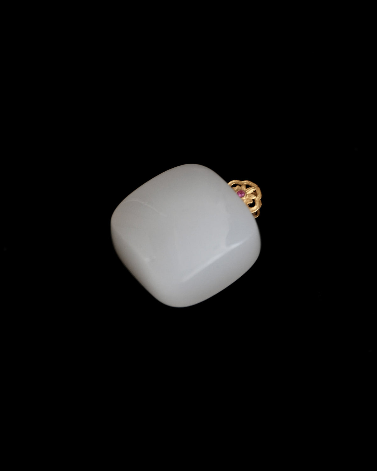 Stillness · Balanced Square White Nephrite Jade Pendant