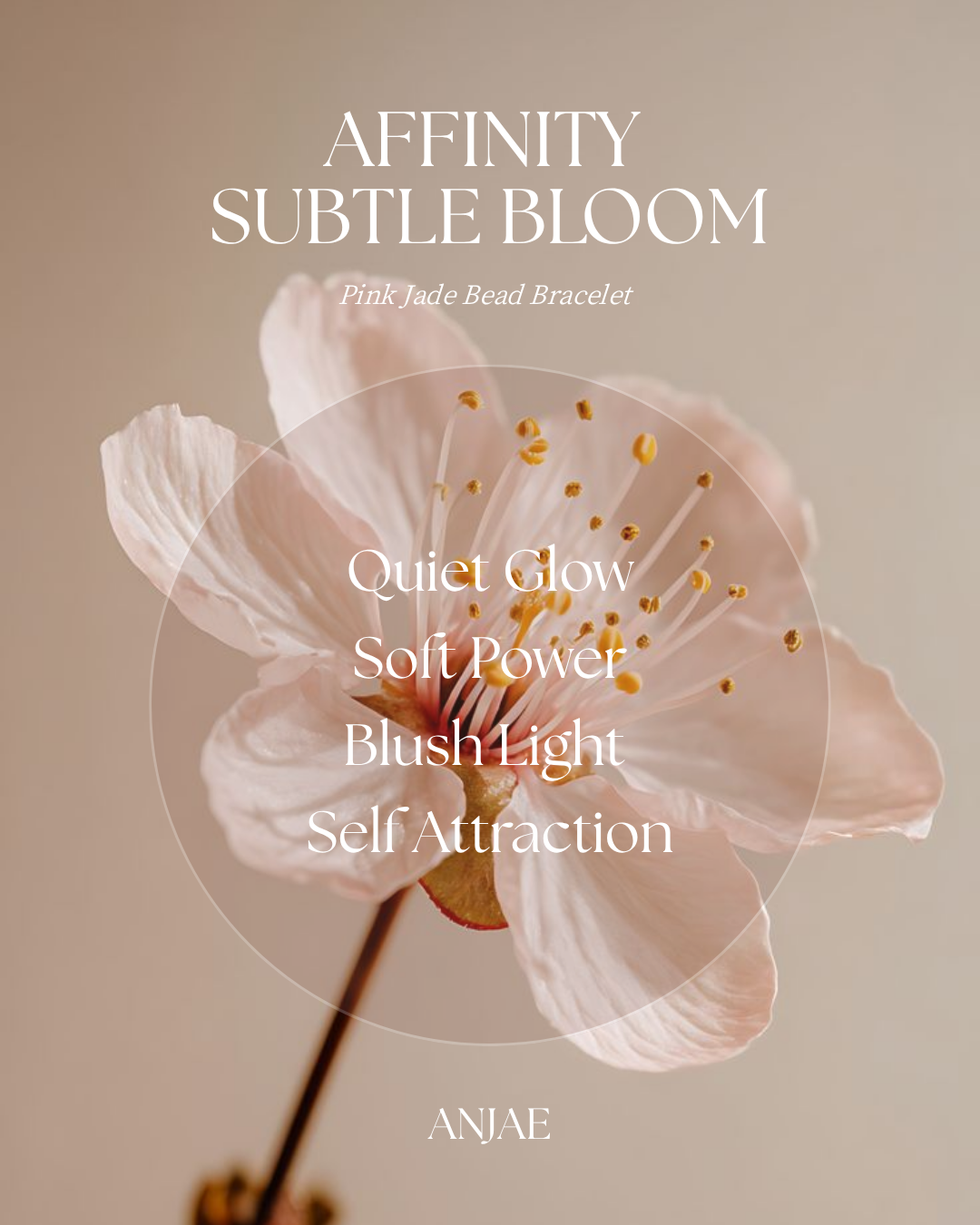 Affinity · Subtle Bloom – Pink Jade Bead Bracelet