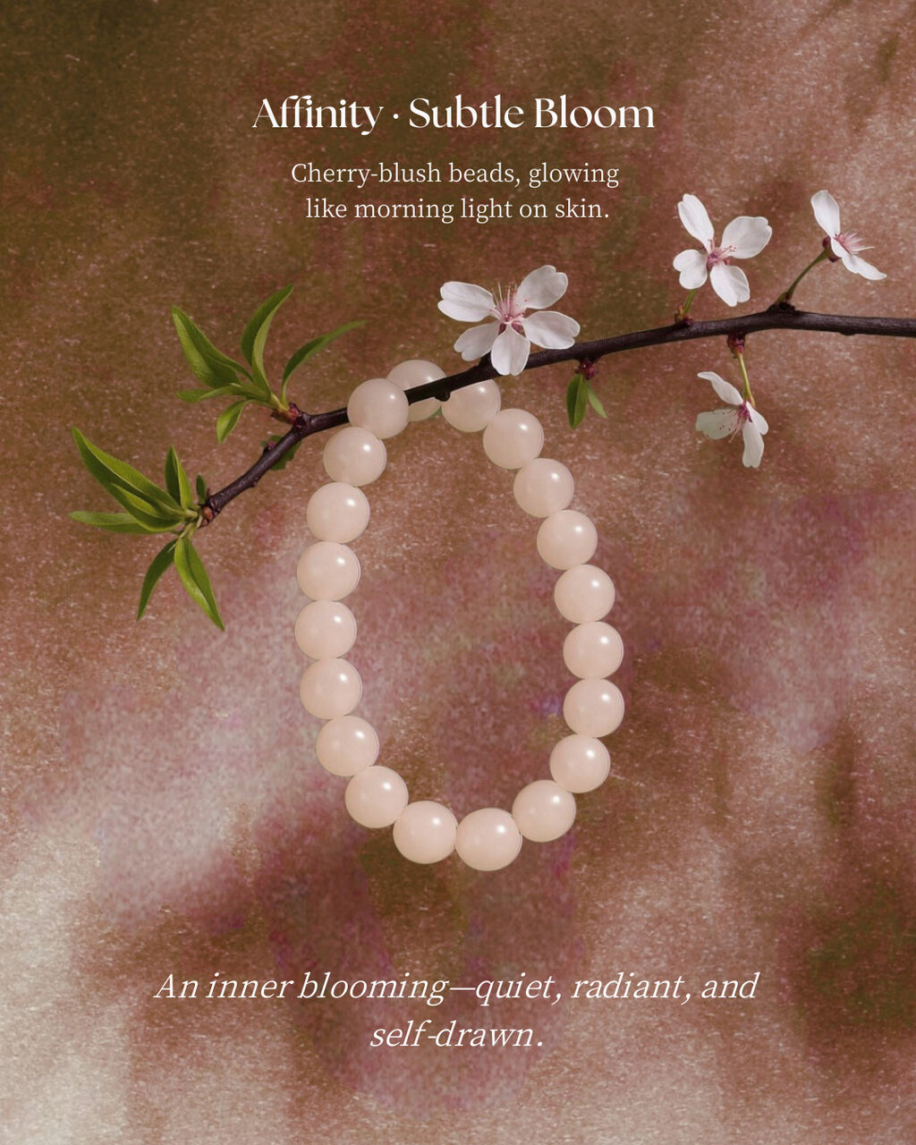 Affinity · Subtle Bloom – Pink Jade Bead Bracelet