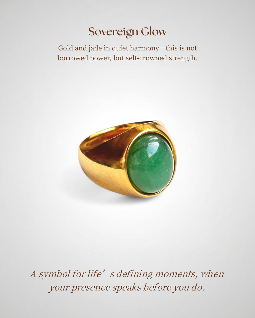 Sovereign Glow – Gold-Set Green Jade Ring