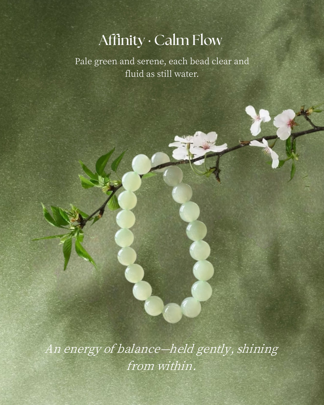 ANJAE ORIGIN™ – Pale Green Jade Bead Bracelet