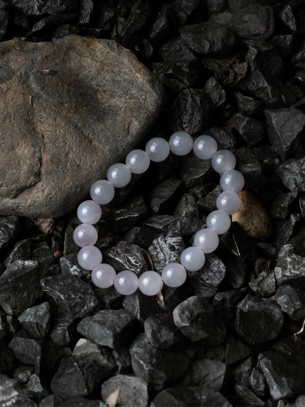 Affinity · Violet Thread Nephrite Jade Bead Bracelet