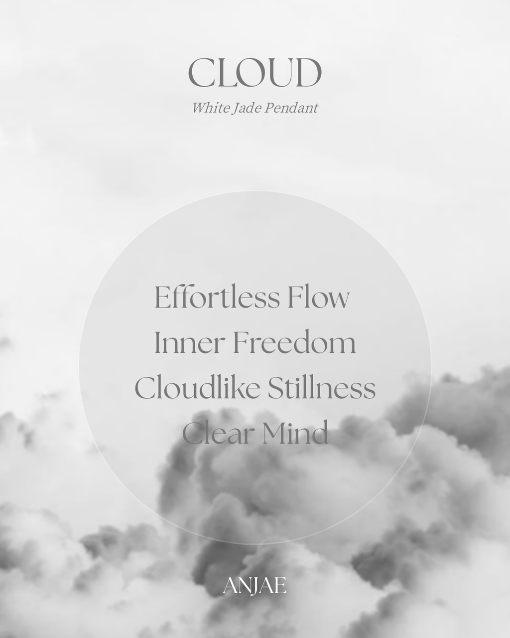 ANJAE ORIGIN™ Cloud – Hetian White Jade Pendant