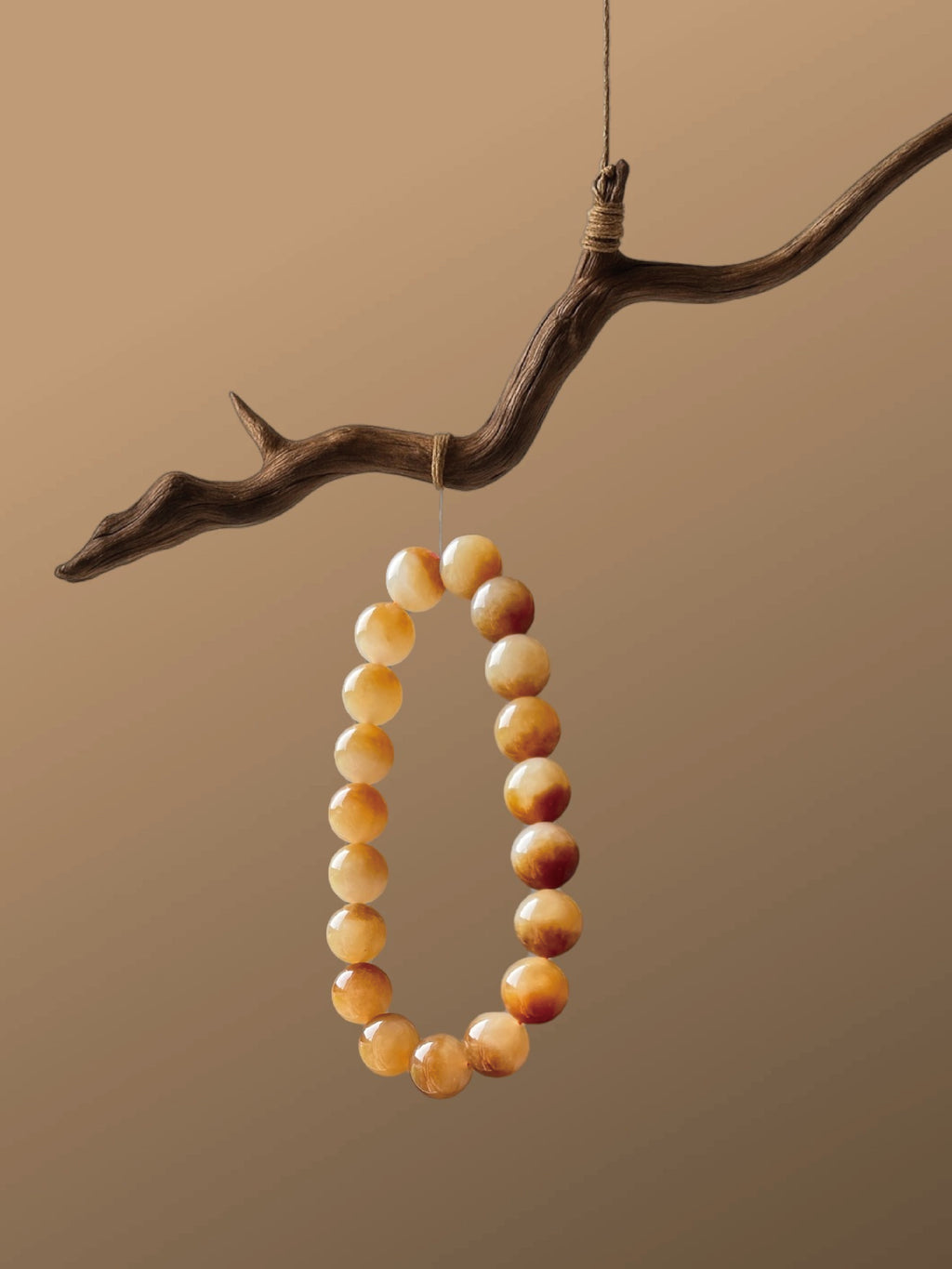Amber Still – Honey Jade Bead Bracelet