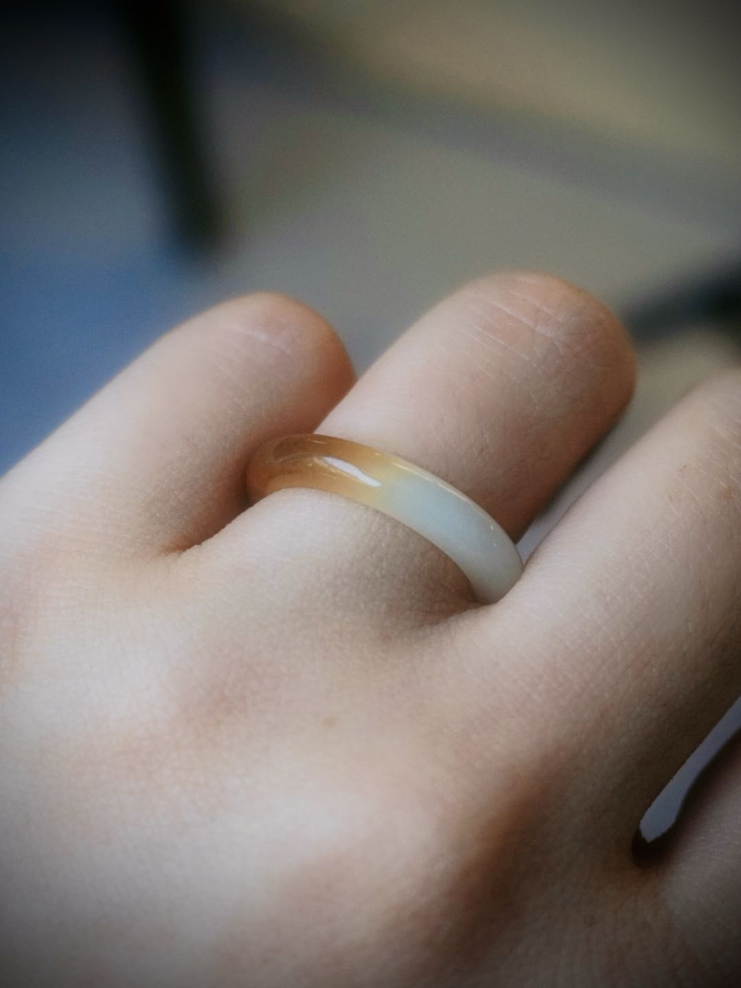 Amber Still – Honey Jade Ring