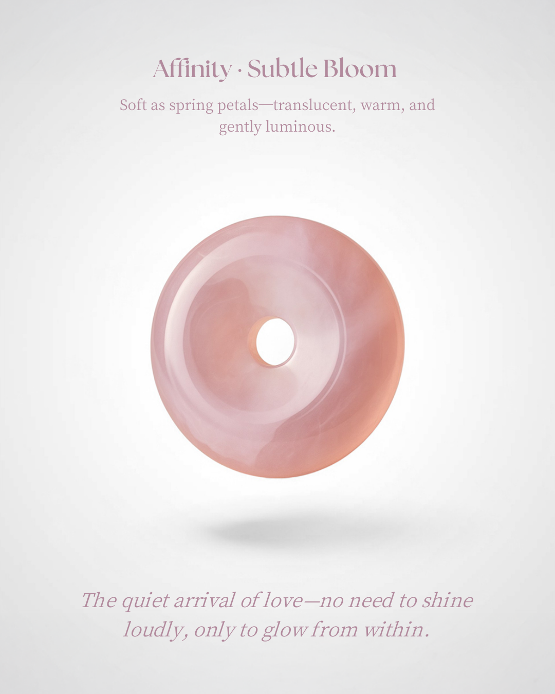 Affinity · Subtle Bloom Pink Chalcedony Pendant