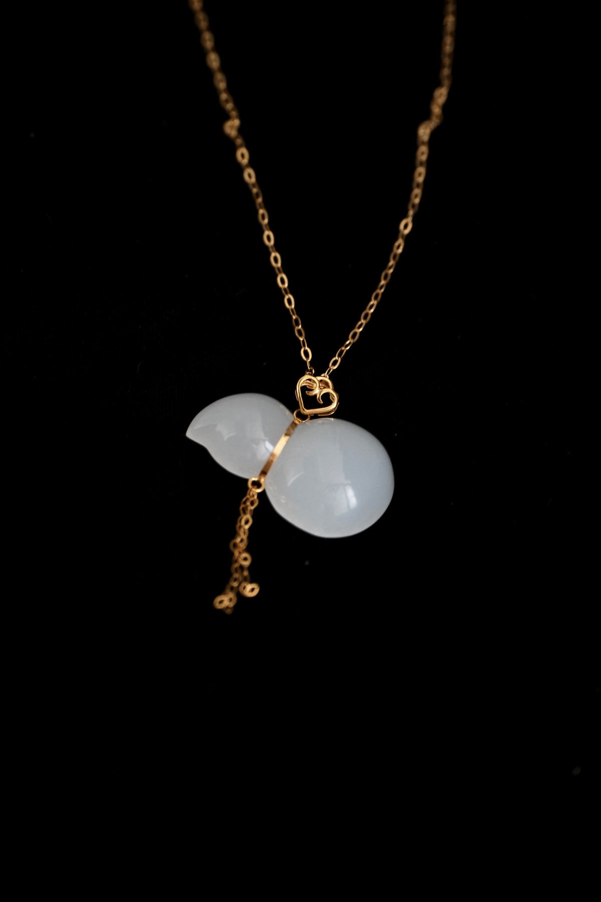 Stillness · Blessing Gourd White Nephrite Jade Pendant
