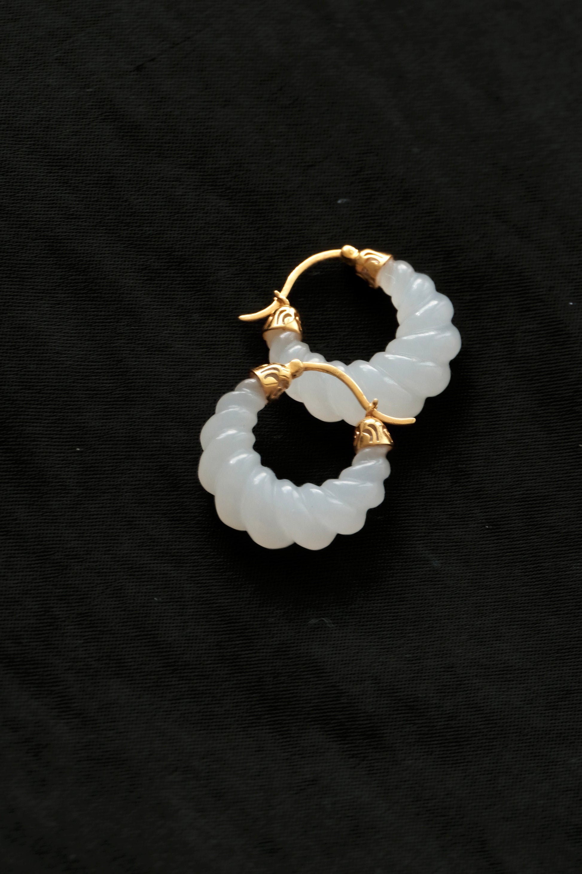 Whispered Carvings – Hetian White Jade Earrings