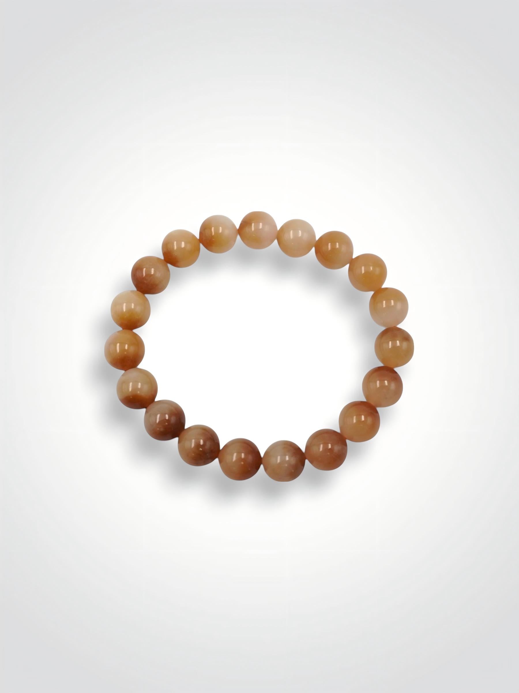 Amber Still – Honey Jade Bead Bracelet