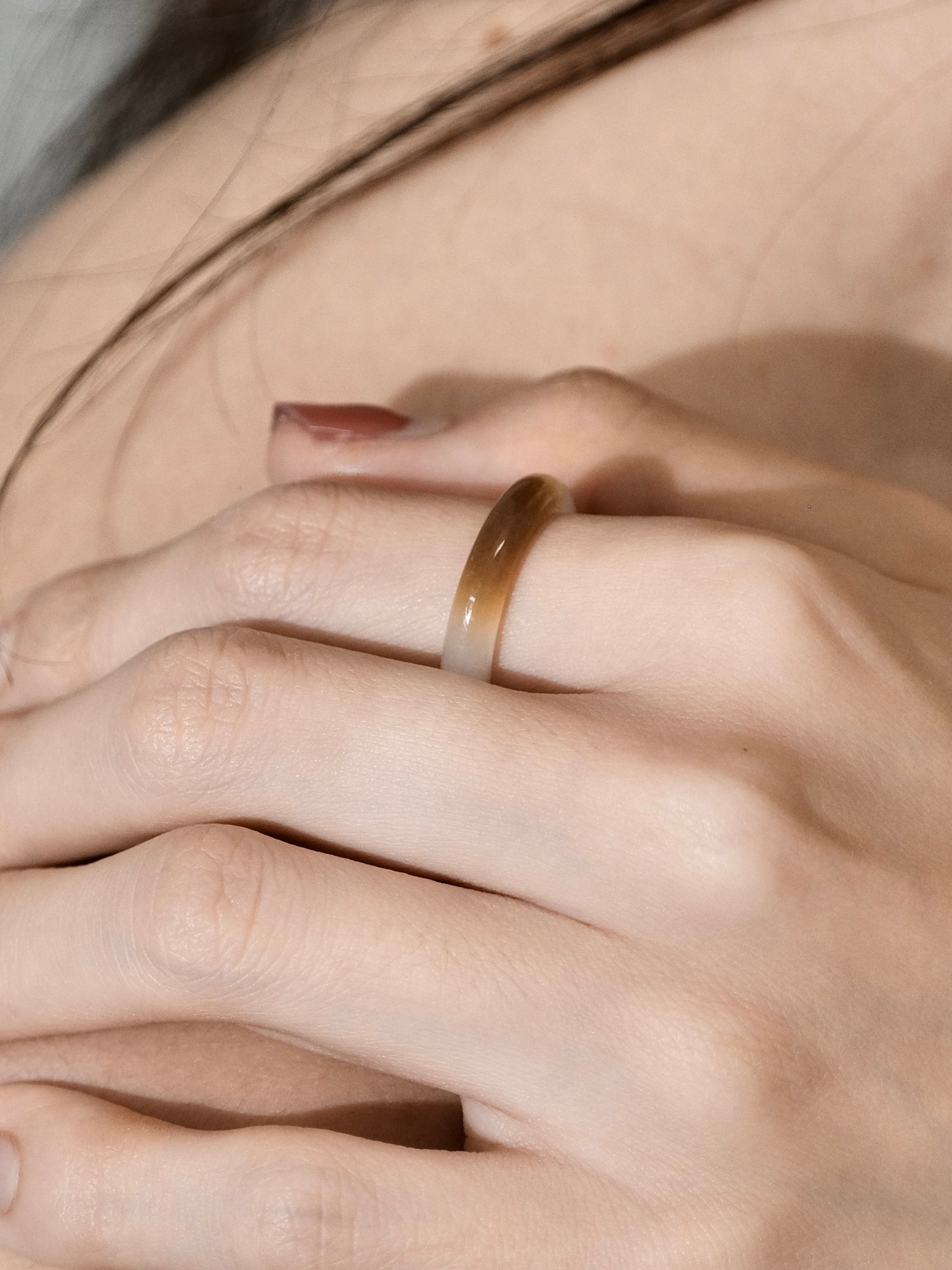 Amber Still – Honey Jade Ring