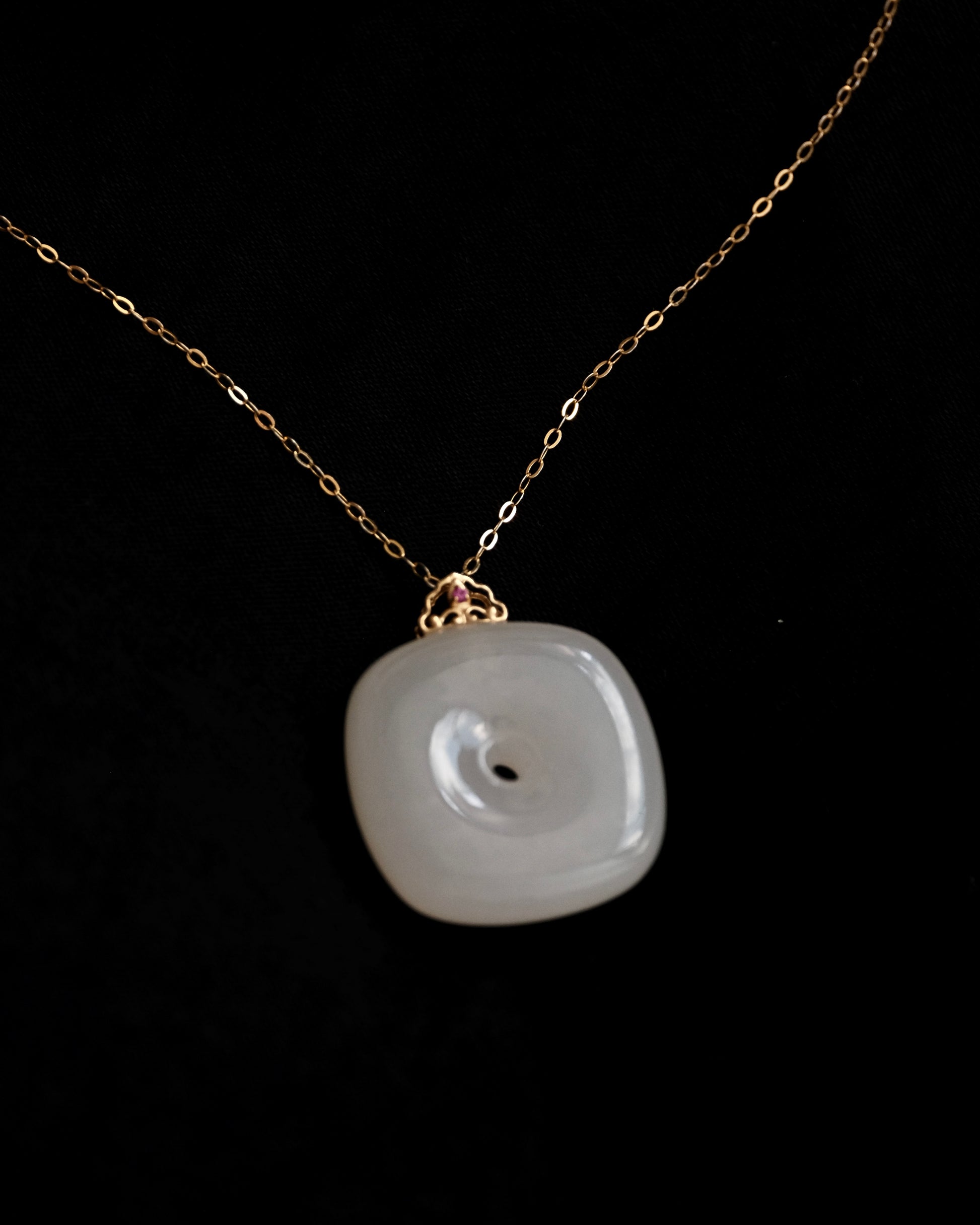 Gentle Square – Hetian White Jade Pendant