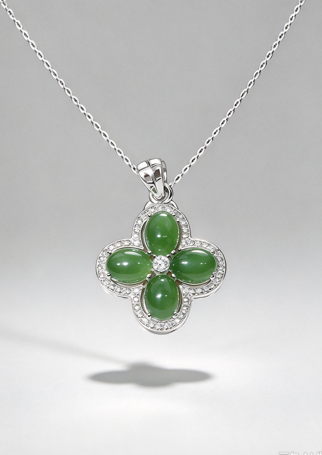Yùn · Baoxiang Bloom Jade Necklace on white background