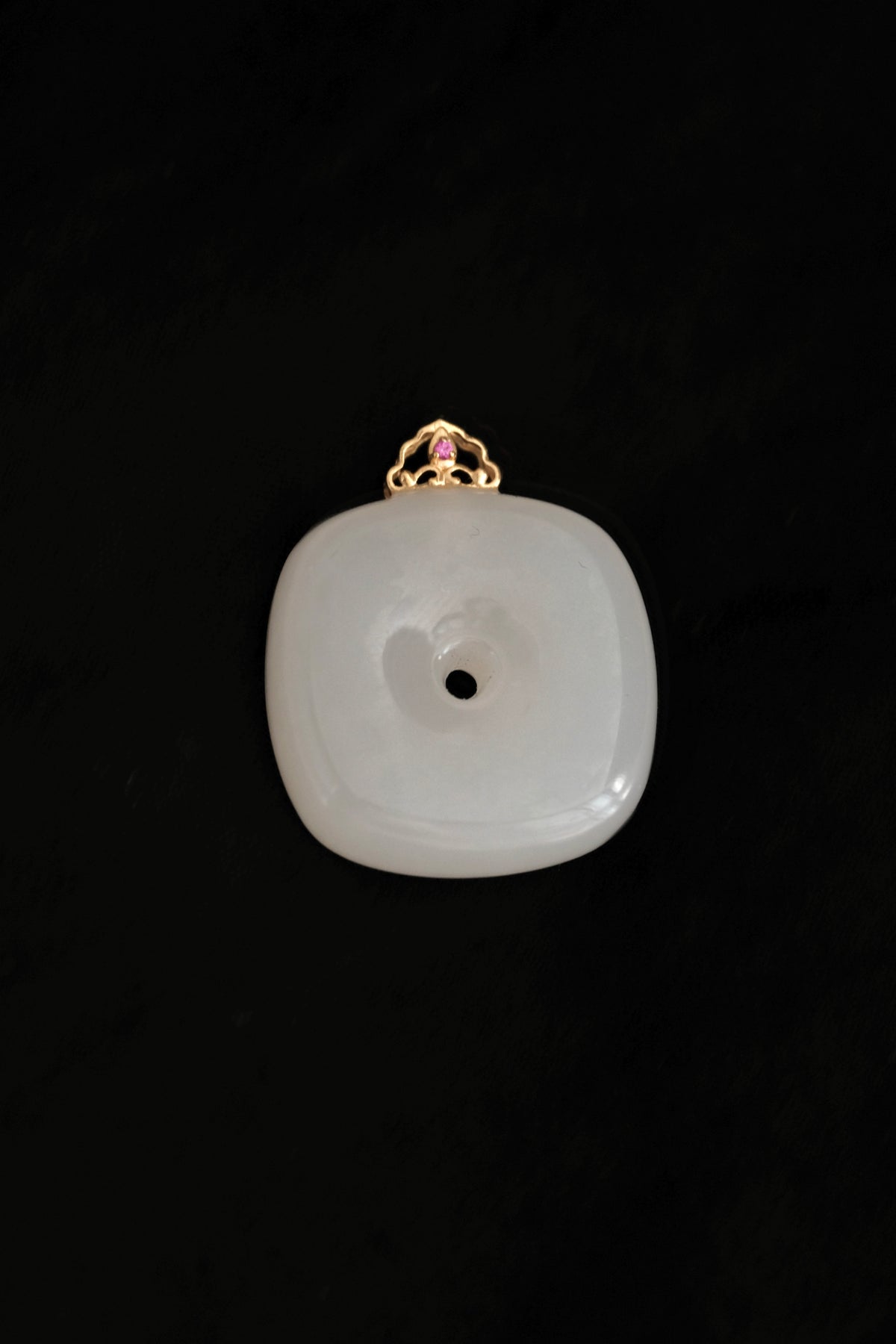 Stillness · Gentle Square White Nephrite Jade Pendant