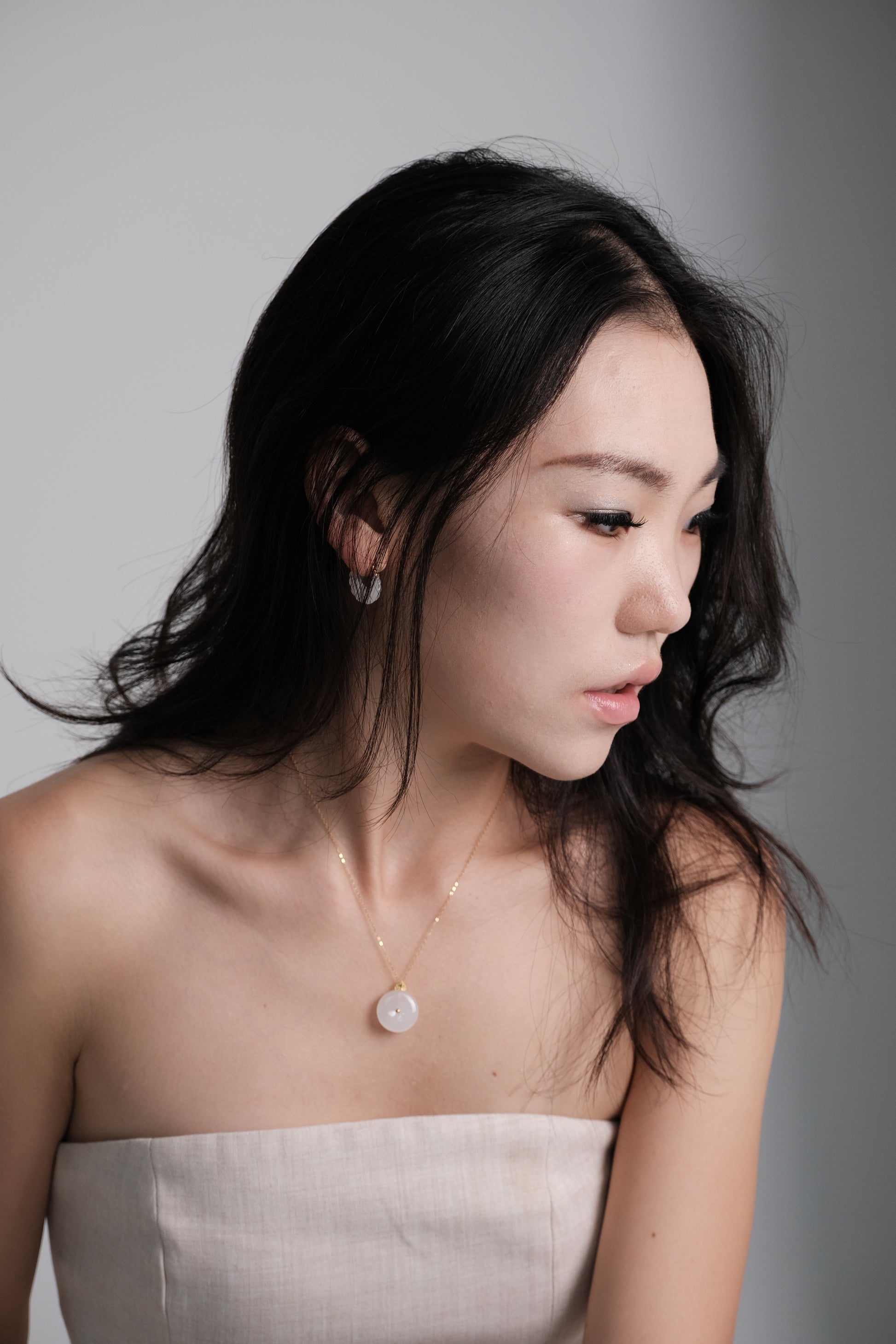 Quiet Circle – Hetian White Jade Pendant