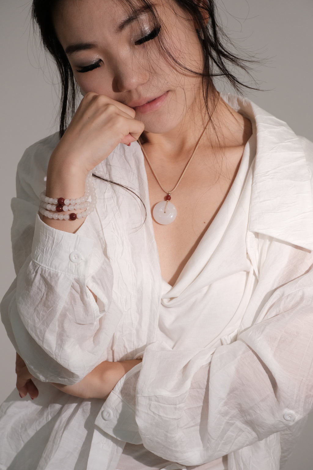 Still Heart – Hetian White Jade Pendant