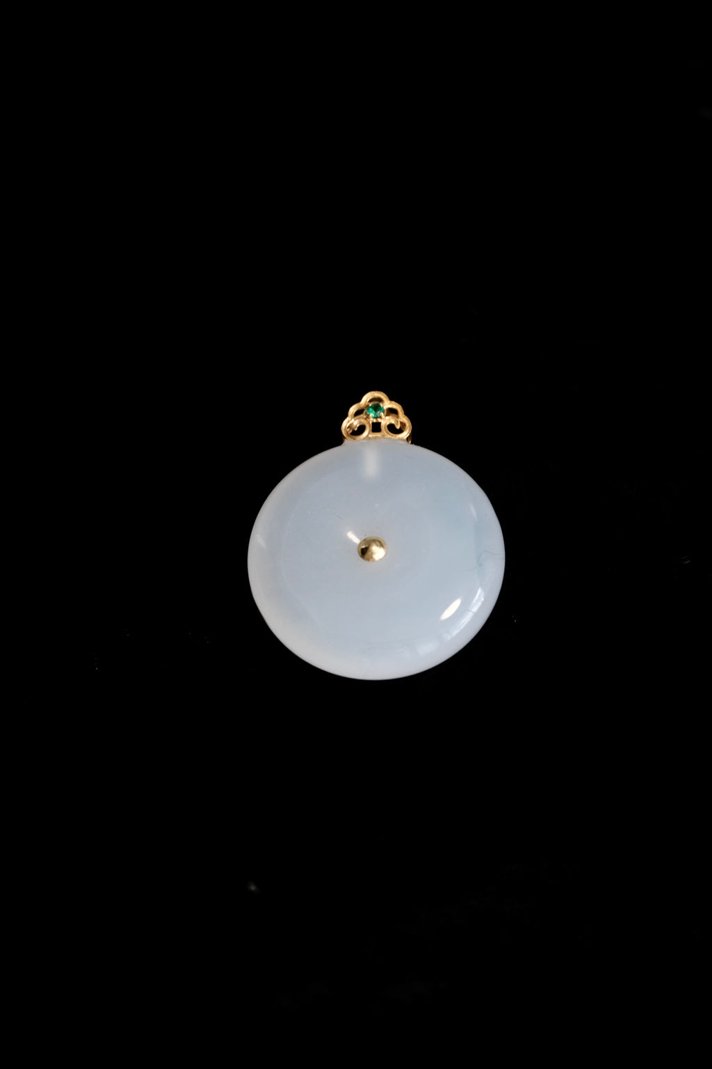Quiet Circle – Hetian White Jade Pendant