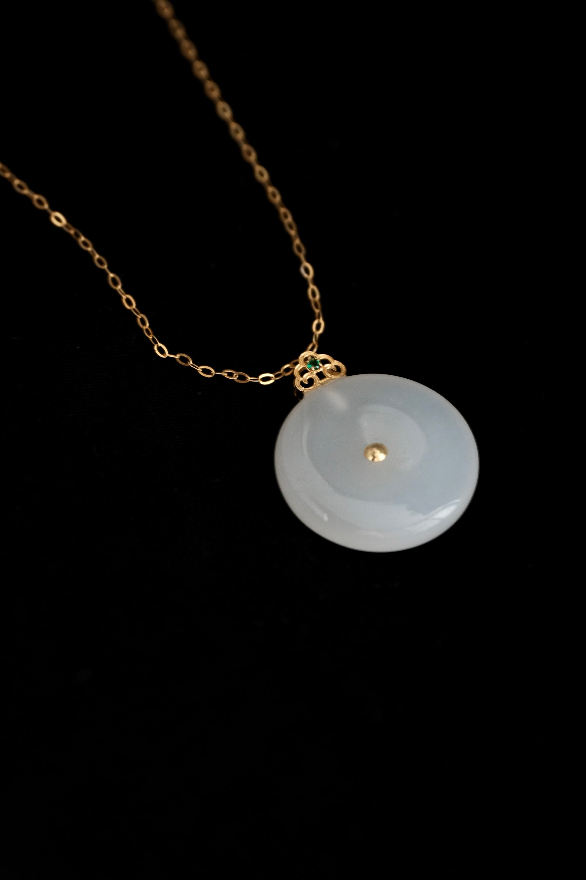 Quiet Circle – Hetian White Jade Pendant