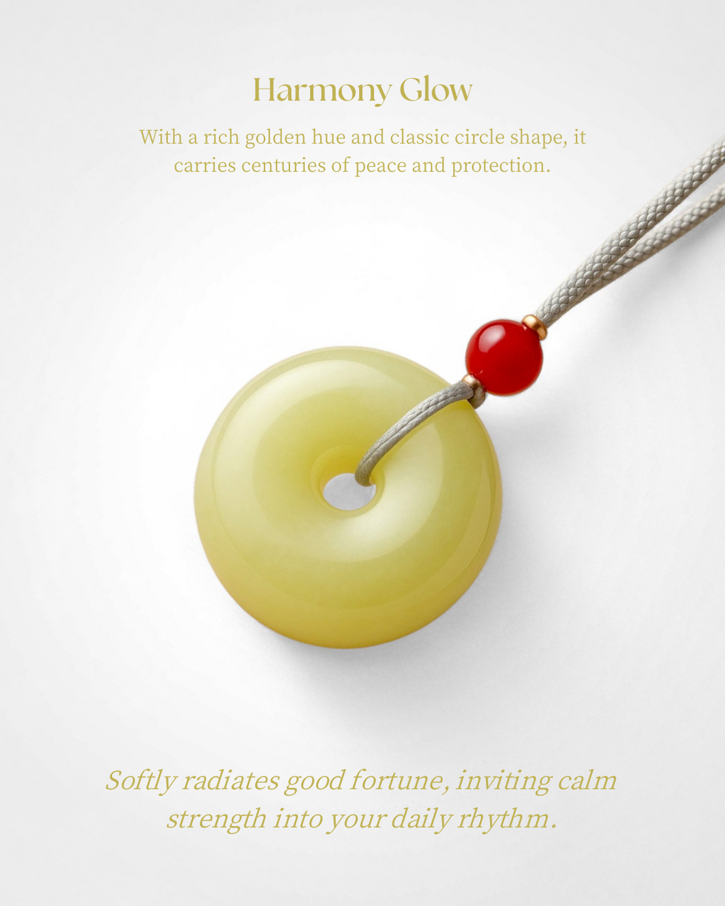Harmony Glow – Yellow Jade Peace Pendant