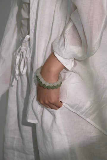 Affinity · Calm Flow – Pale Green Jade Bead Bracelet