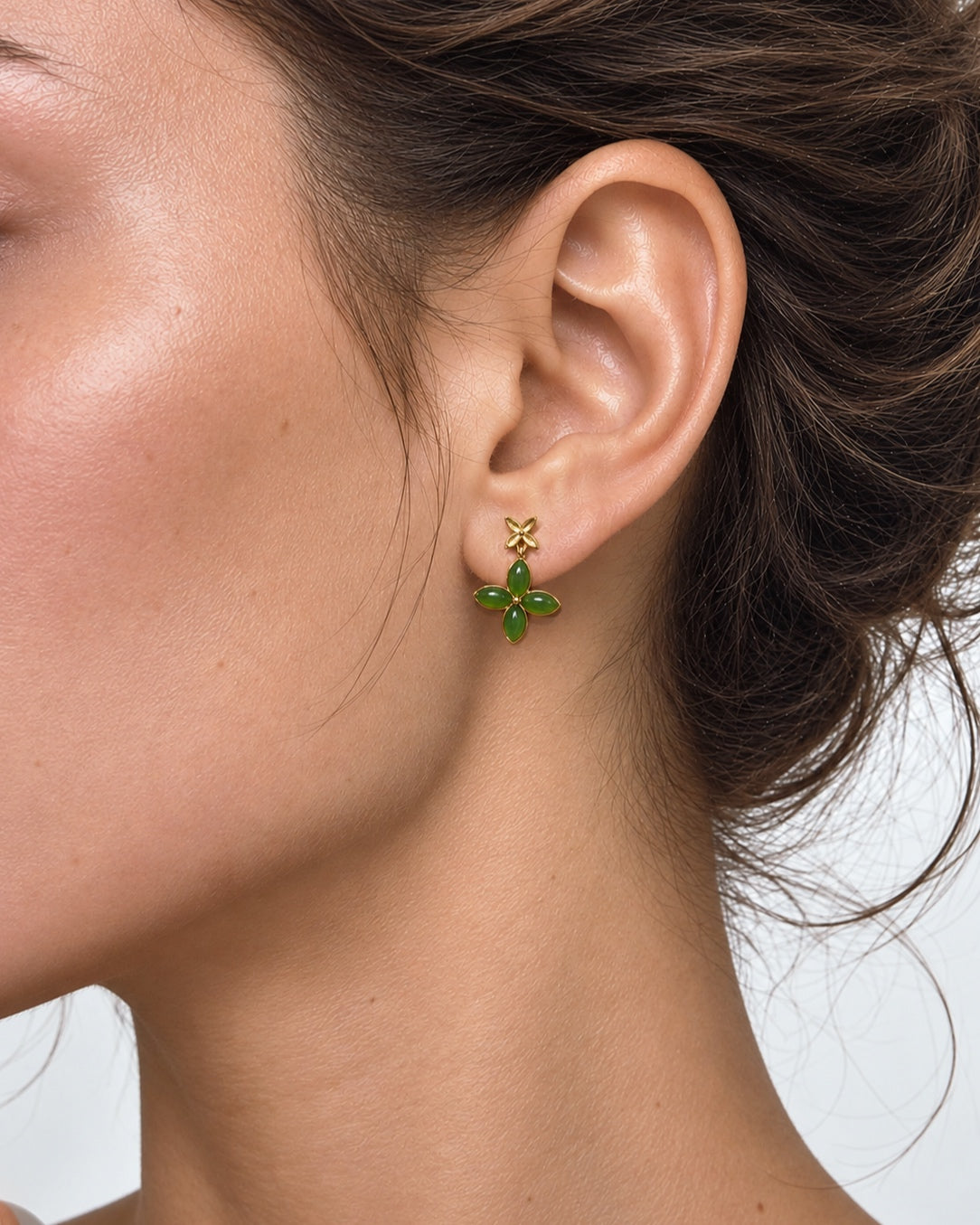 Yùn · Fourfold Bloom Drop Earrings worn by model