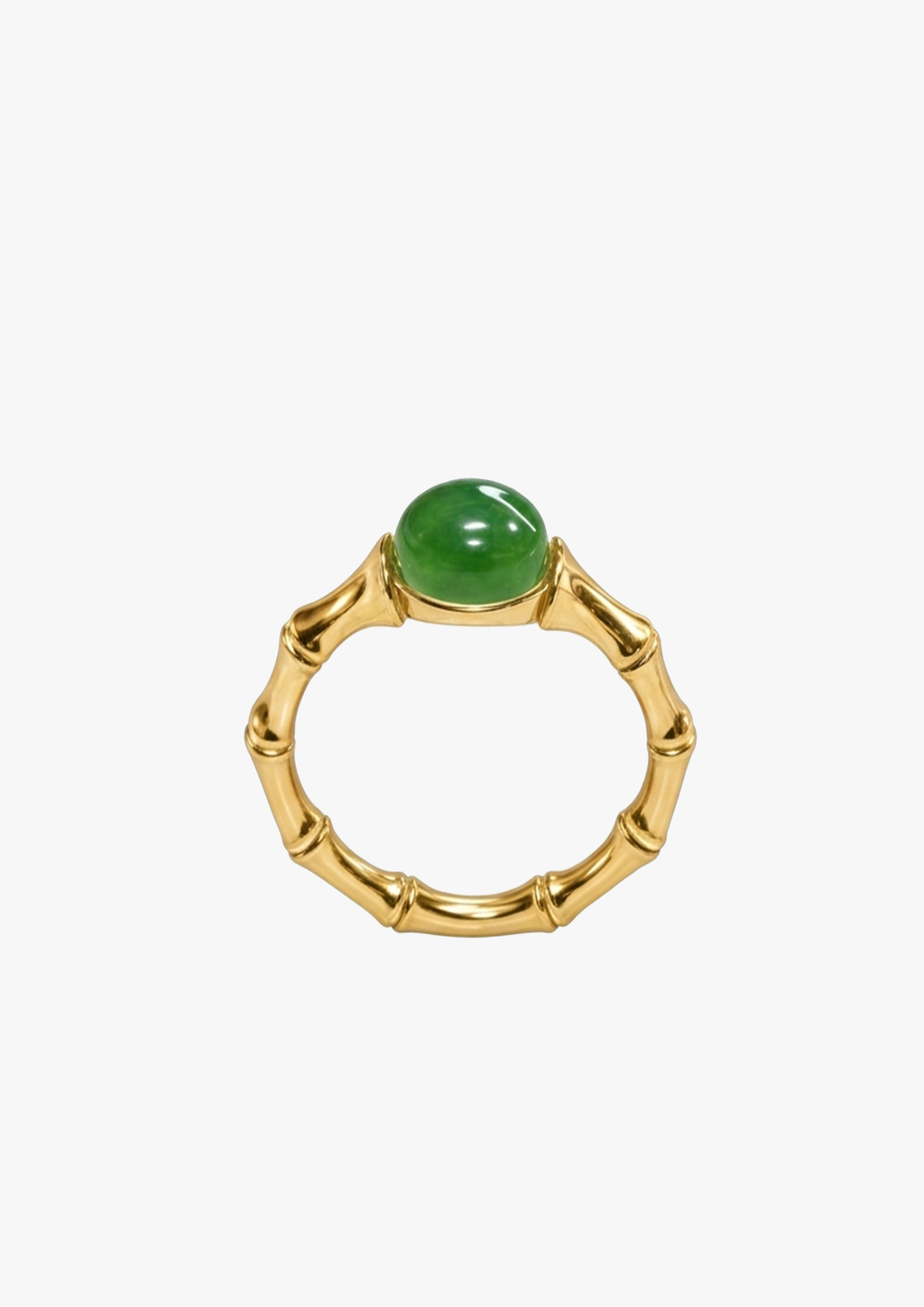 Yùn · Bamboo Rhythm Gold-Tone Ring on white background