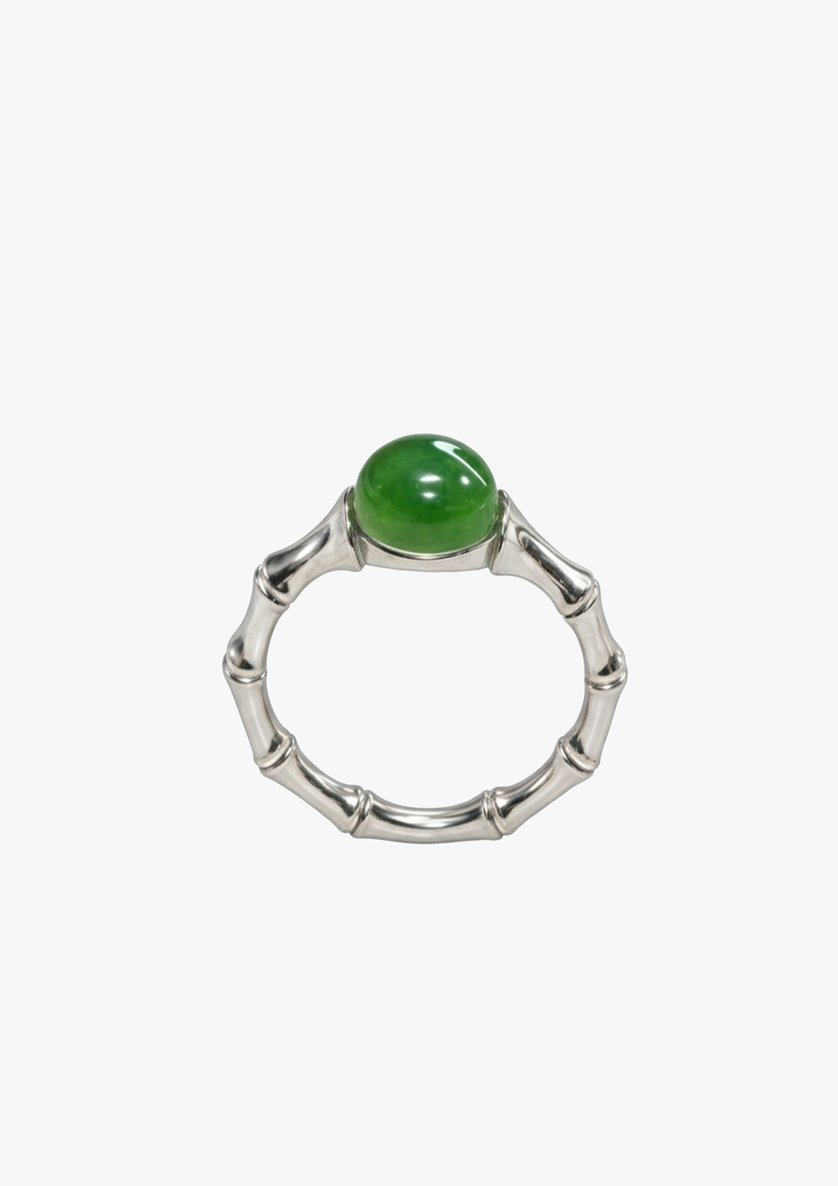 Yùn · Bamboo Rhythm Silver-Tone Ring on white background