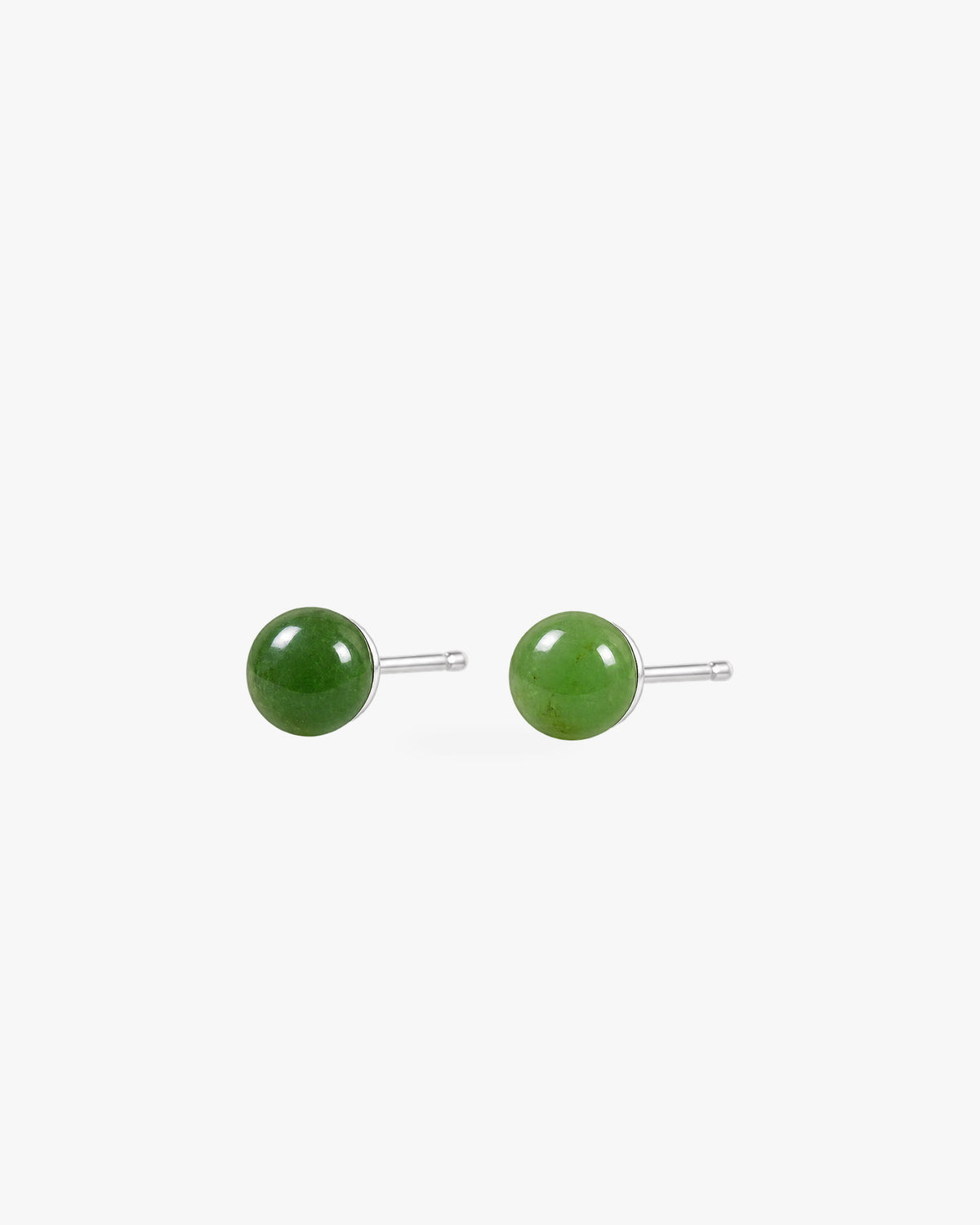 Yùn · Seed Green Nephrite Jade Stud Earrings