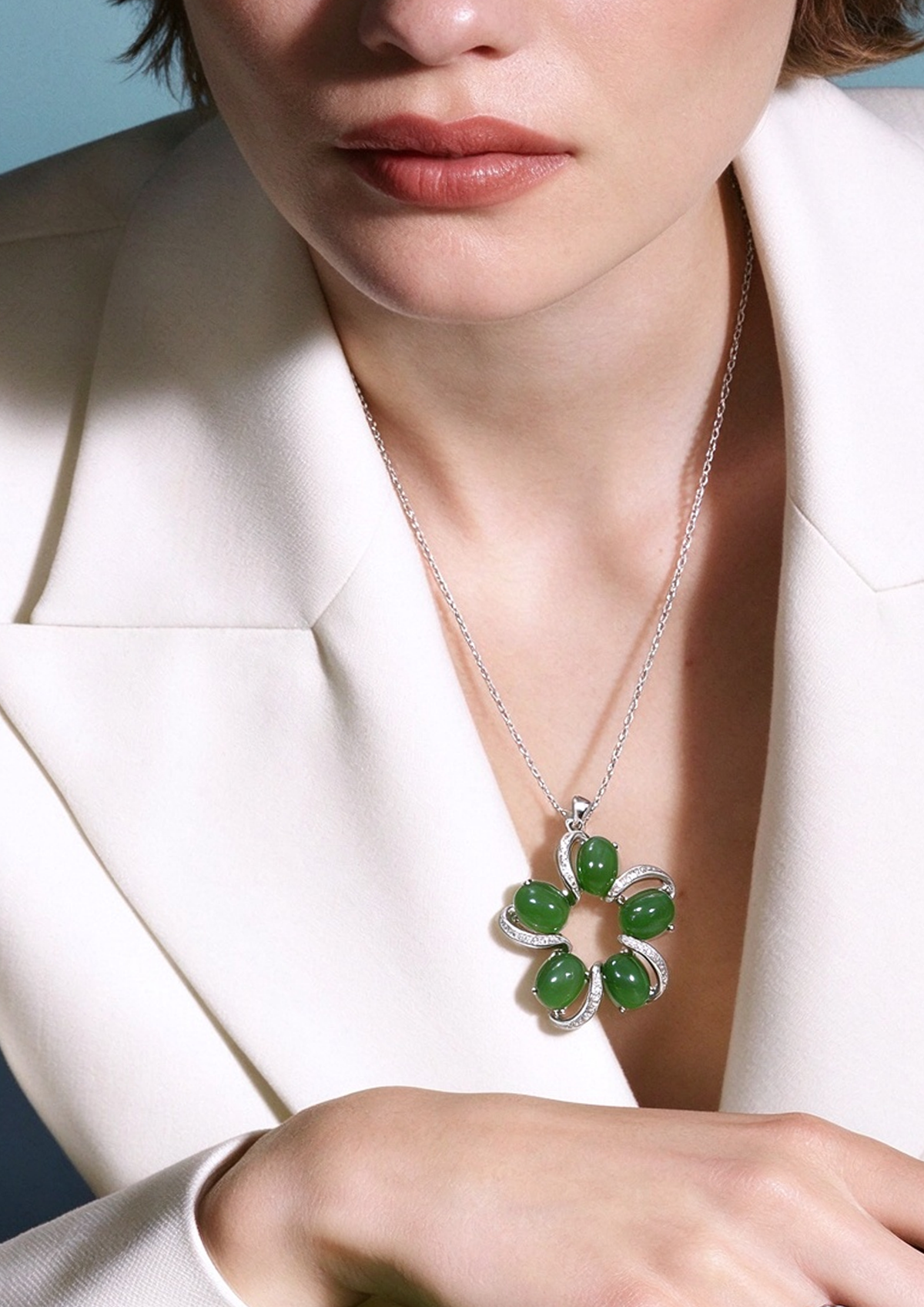 Yùn · Full Circle Jade Necklace worn by model