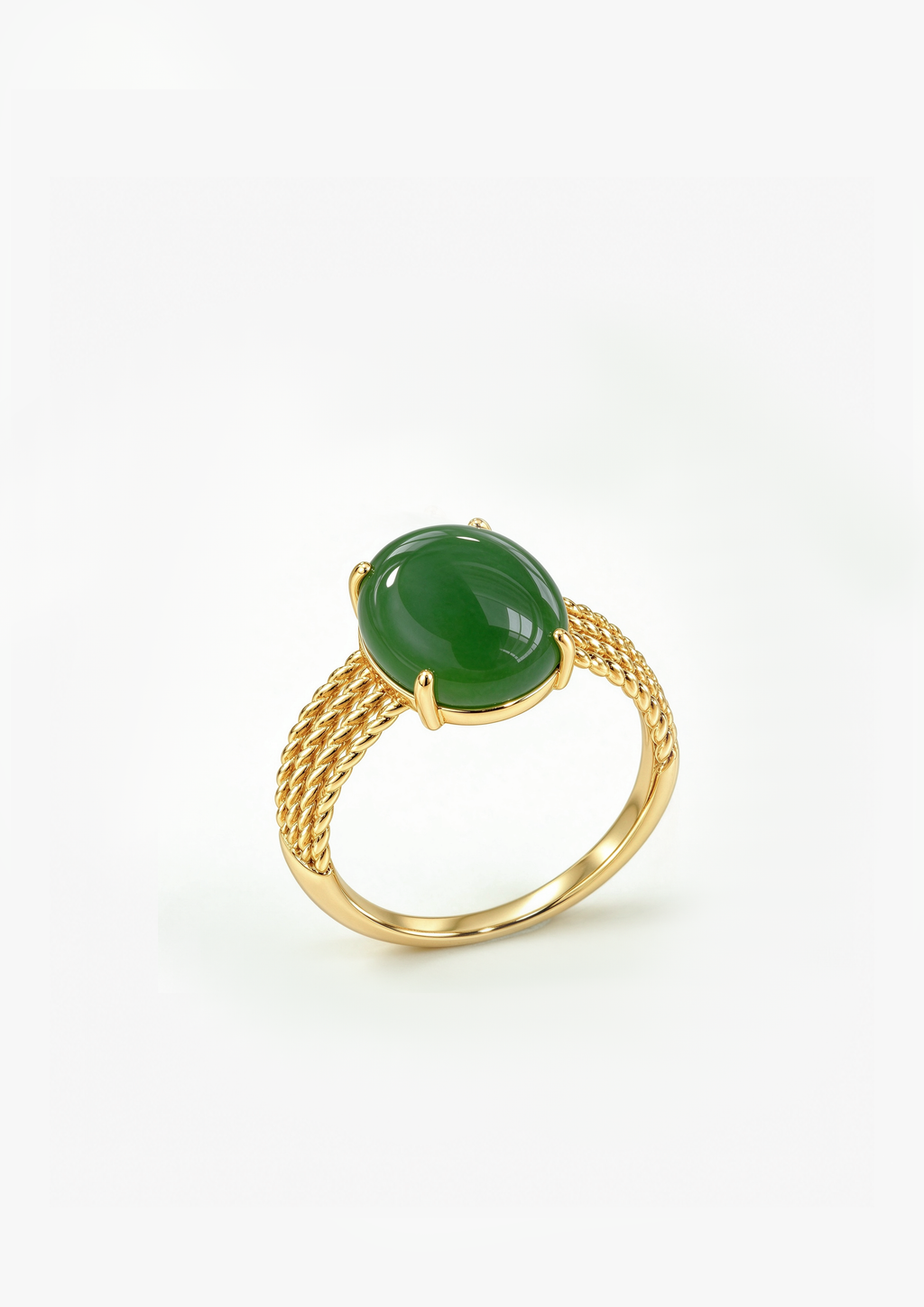 Yùn · Woven Path Gold-Tone Ring on white background