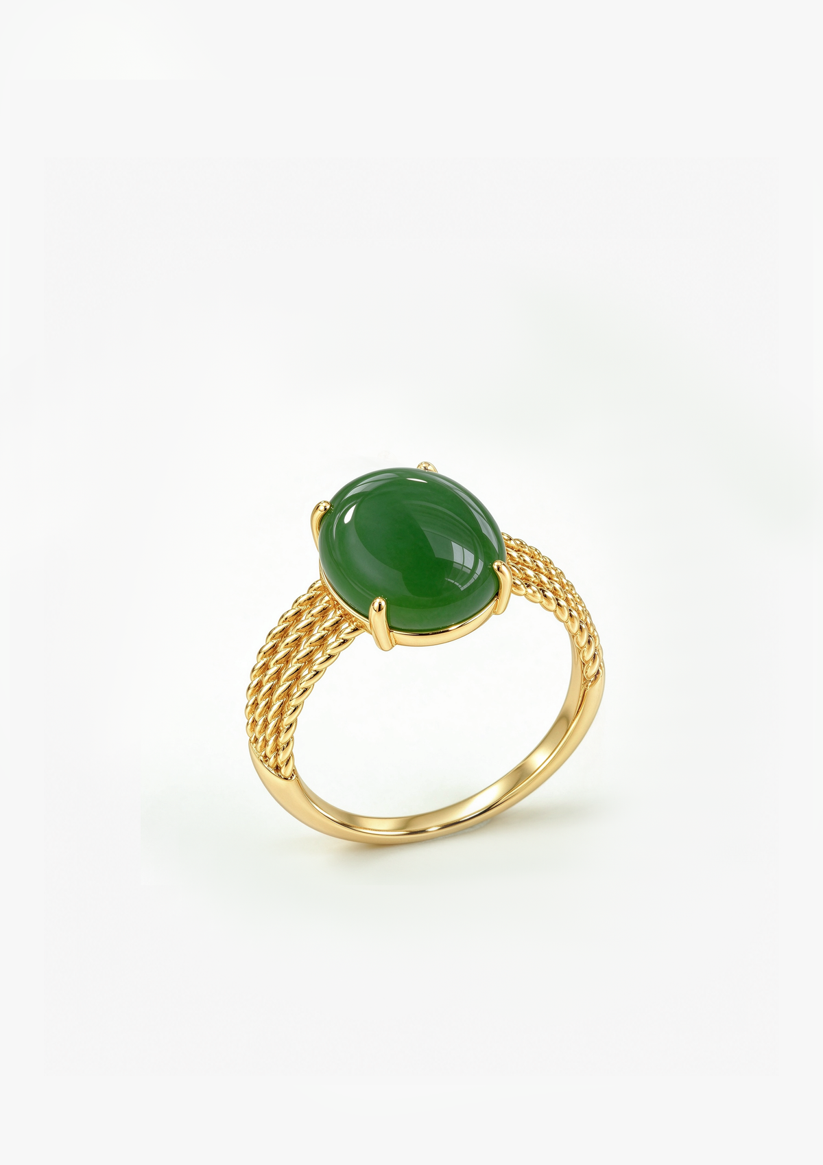 Yùn · Woven Path Gold-Tone Ring on white background