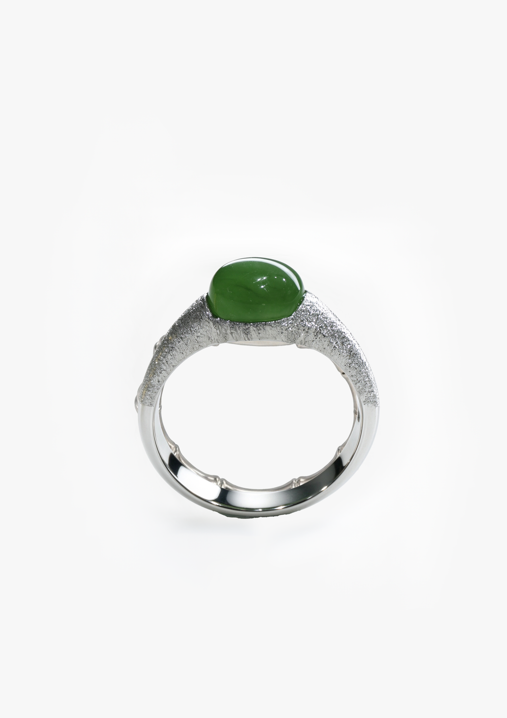 Yùn · Terrain Oval Silver-Tone Ring on white background