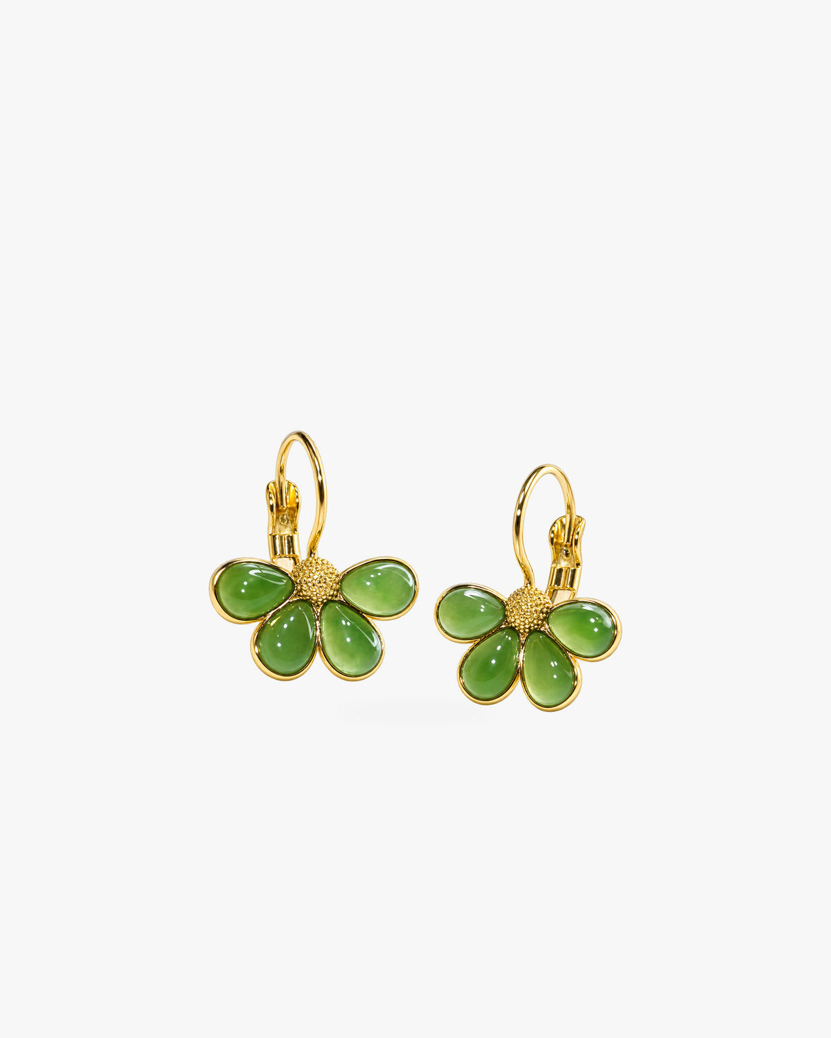 Yùn · Turning Petal Hoop Earrings on white background
