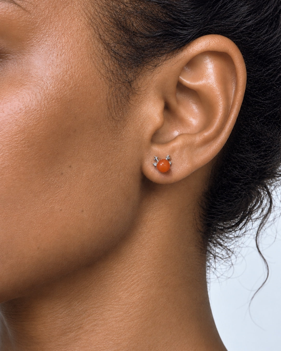Ember Branch Stud Earrings worn by model