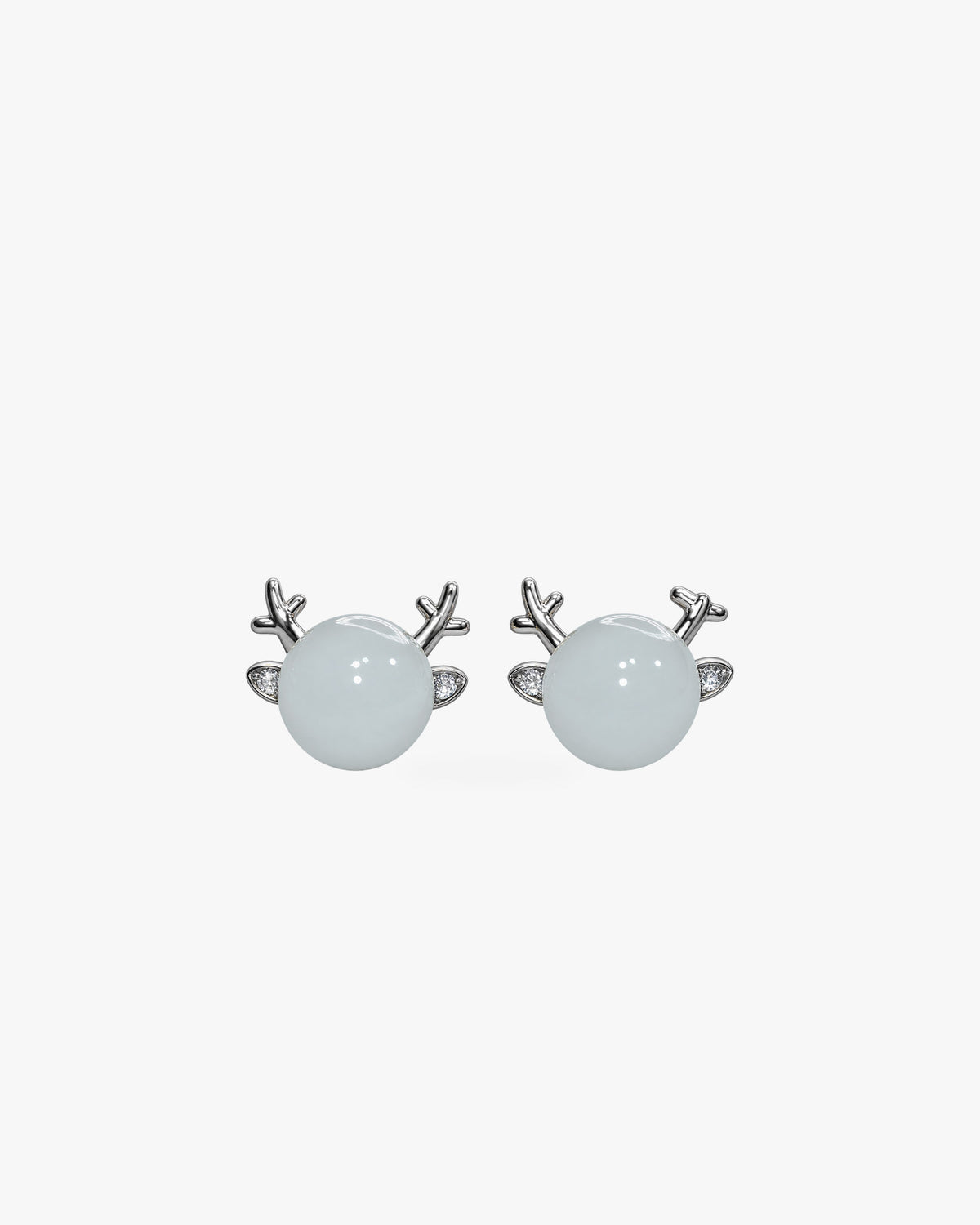 Stillness · Branchlight White Nephrite Jade Stud Earrings