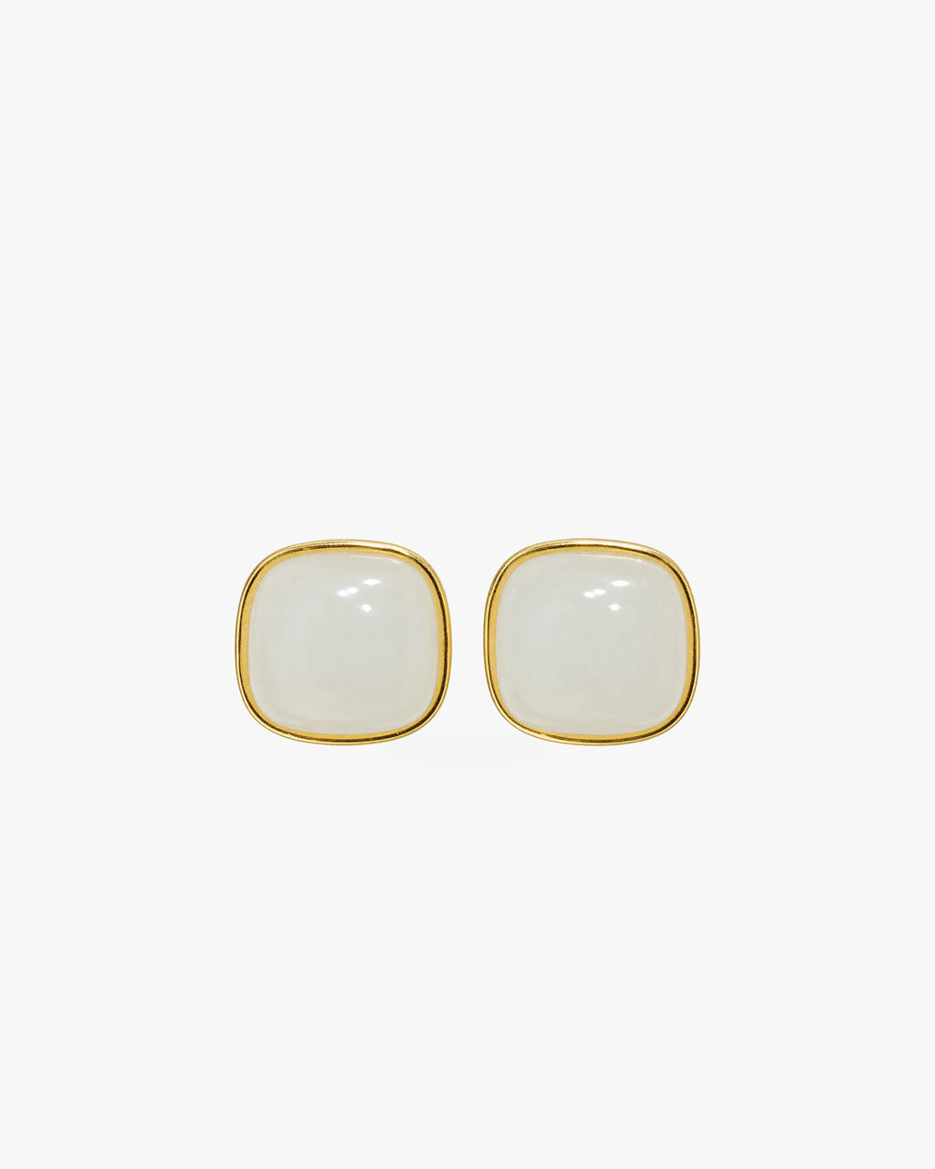 Jìng · Soft Square Stud Earrings on white background
