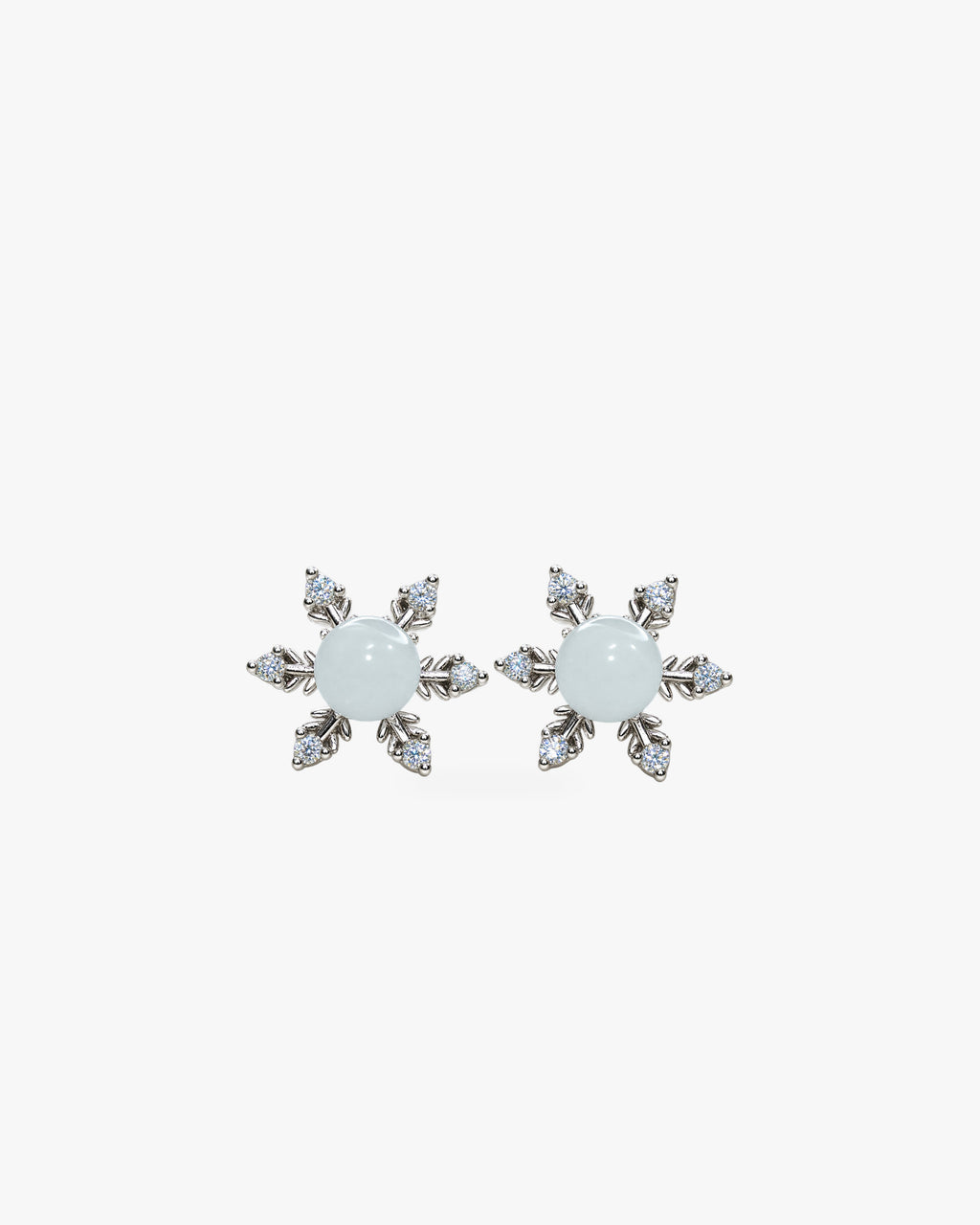 Jìng · Snowmark Stud Earrings on white background
