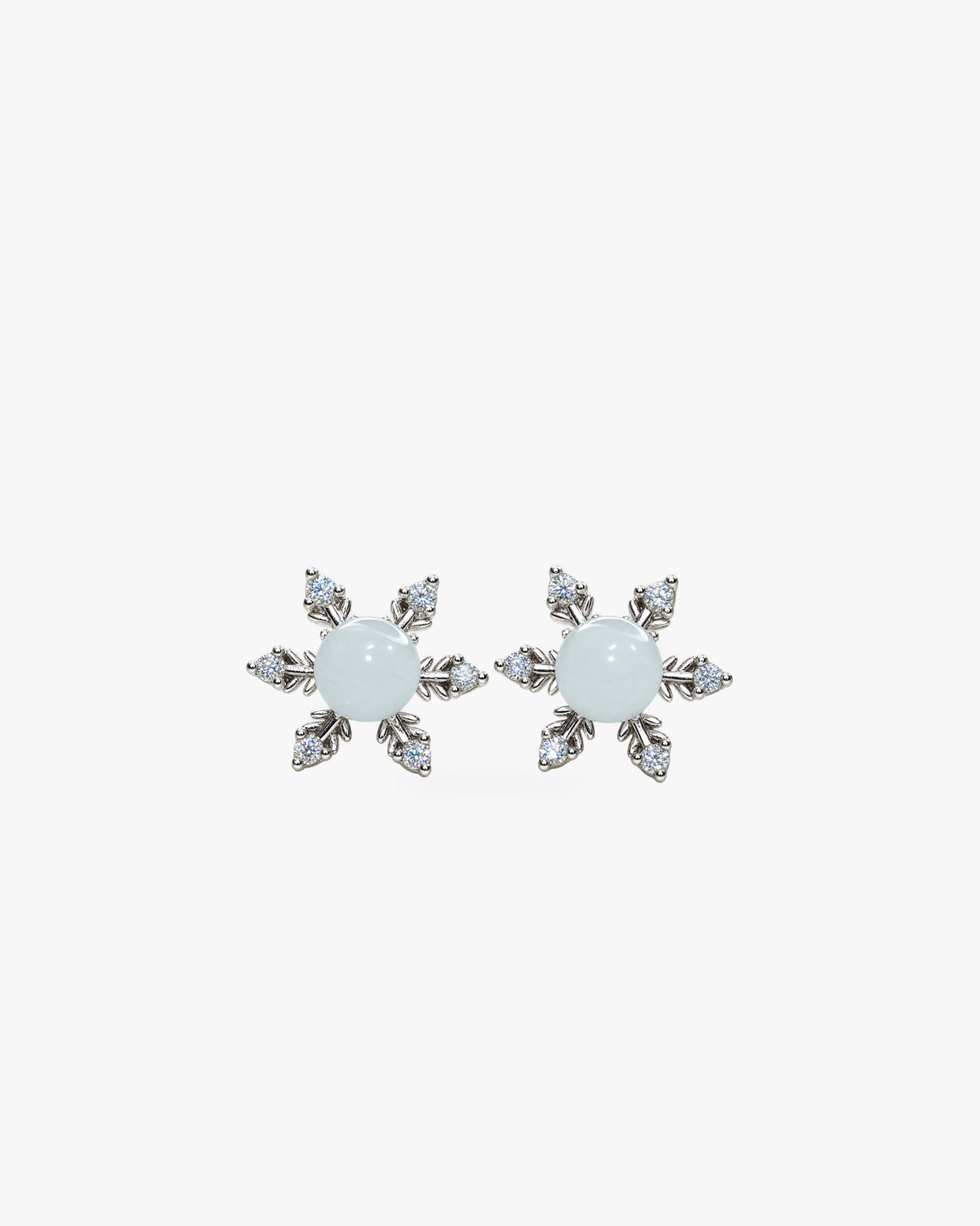 Jìng · Snowmark Stud Earrings on white background
